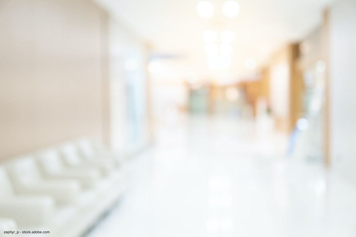 Abstract blurry image of a hospital corridor