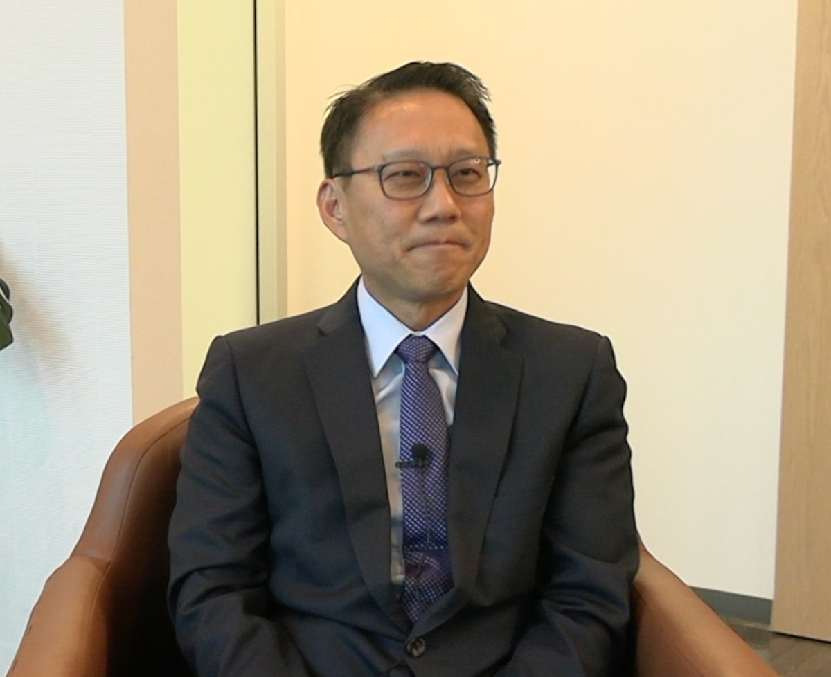 David I. Lee, MD, FACS, answers a question during a video interview