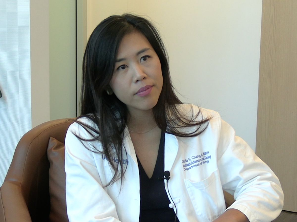 Olivia H. Chang, MD, MPH, FACOG, answers a question during a video interview
