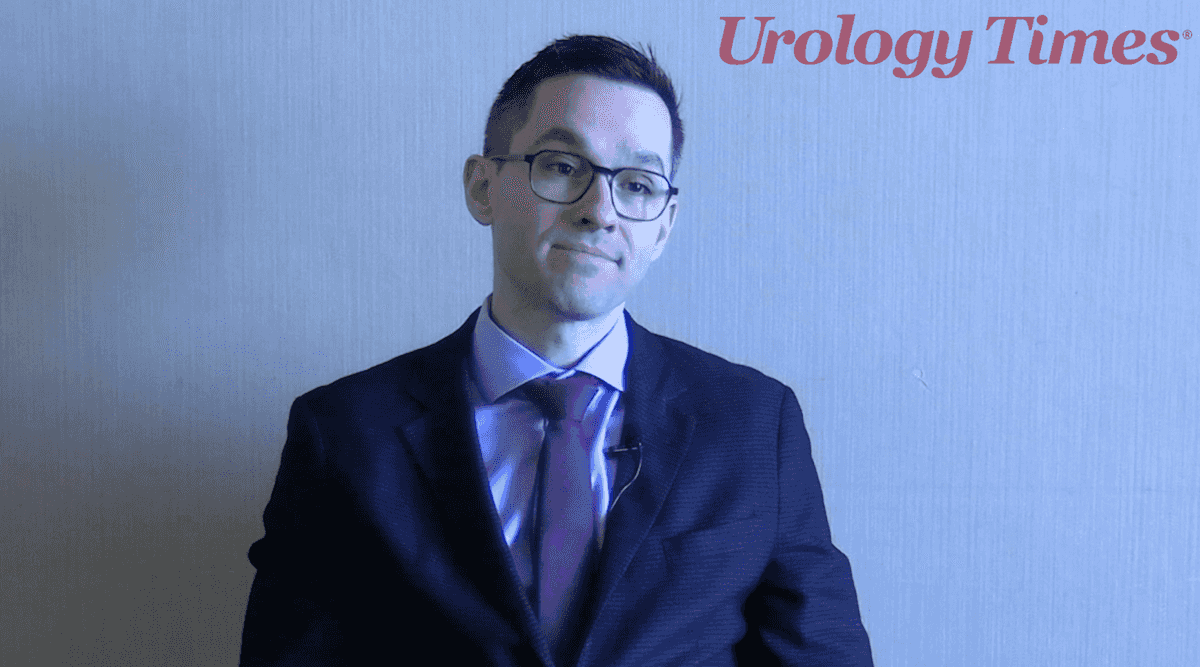 Petar Bajic, MD, answers a question during a video interview